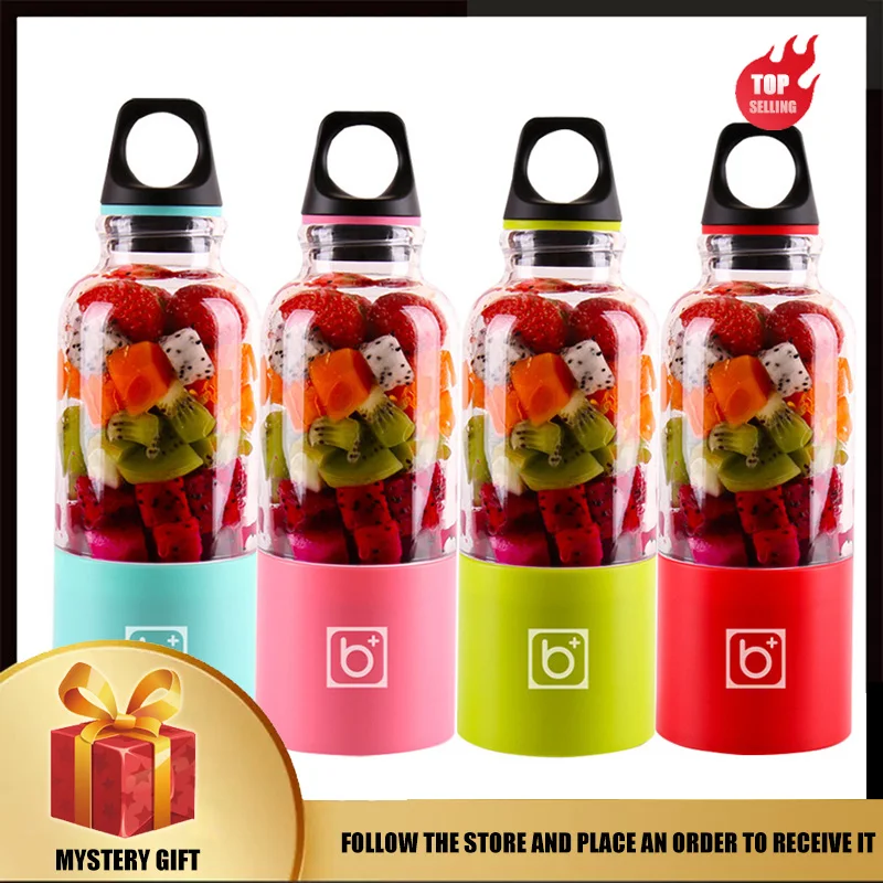 

500ml 4 blade portable blender juicer machine mixer electric mini usb food processor juicer smoothie blender cup maker juice