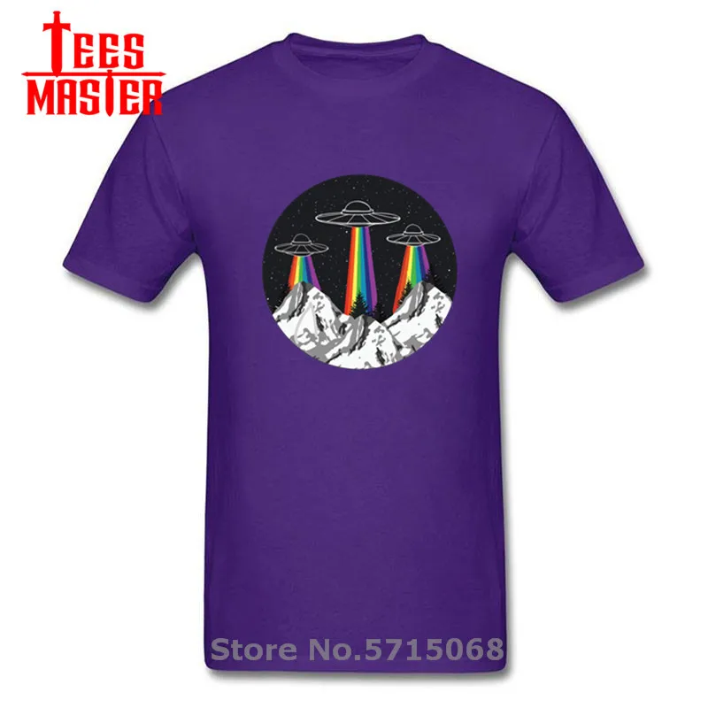 Футболка мужская Радужная с инопланетянином модная хипстерская рубашка из