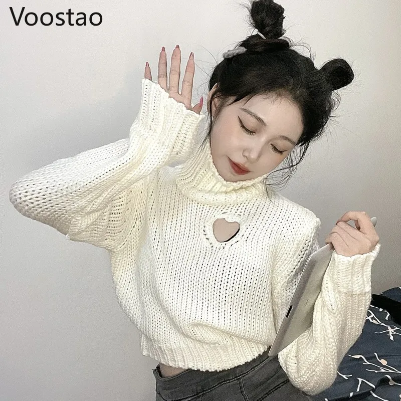 Свитер женский трикотажный с высоким воротом длинным рукавом | Женская одежда