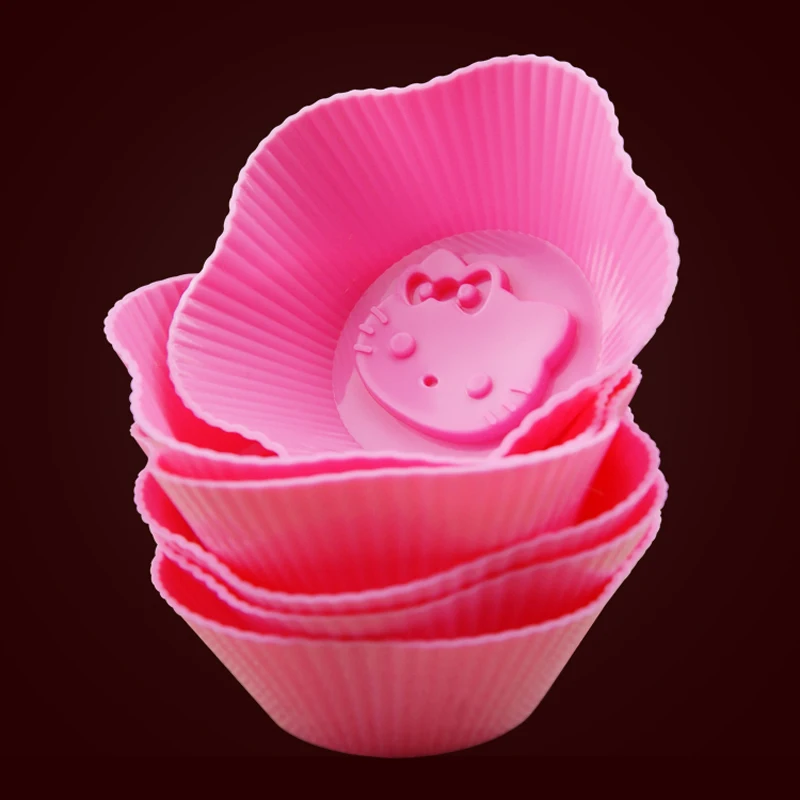 6 шт./лот брендовая силиконовая чашка для торта с героями мультфильмов hello kitty