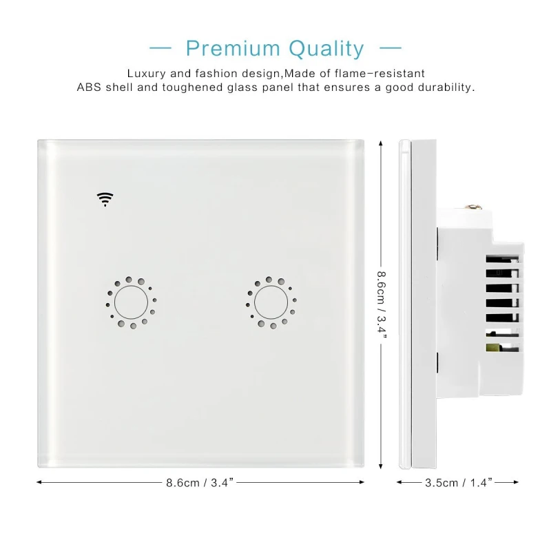 

1PCS Tuya Smart Wi-Fi Touch Wall Switch EU Standard Timing Function APP Remote Voice Control Work With Amazon Alexa Google Home