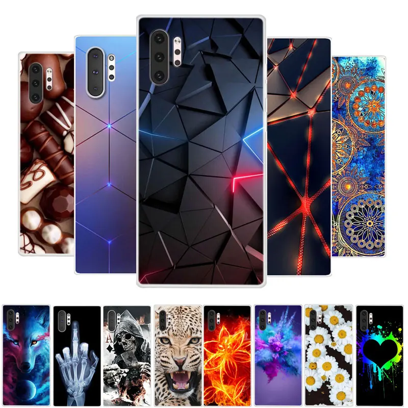 Для Galaxy Note 10 чехол samsung силиконовый ТПУ Мягкая задняя крышка для телефона Plus Note10