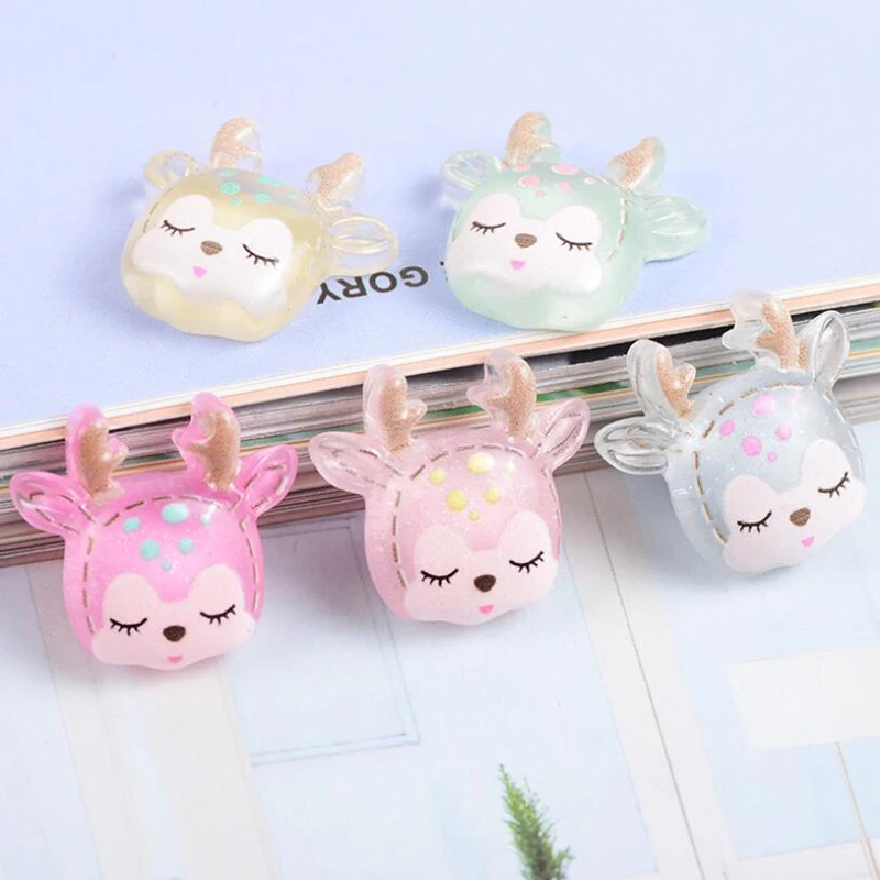 

Cute Flatback Resin Sleeping Deer Embellishments Kawaii Cabochons For Scrapbooking