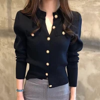 cardigan women sweaters korean button single breasted thin coat autumn fashion slim long sleeve top female sweater knit clothes