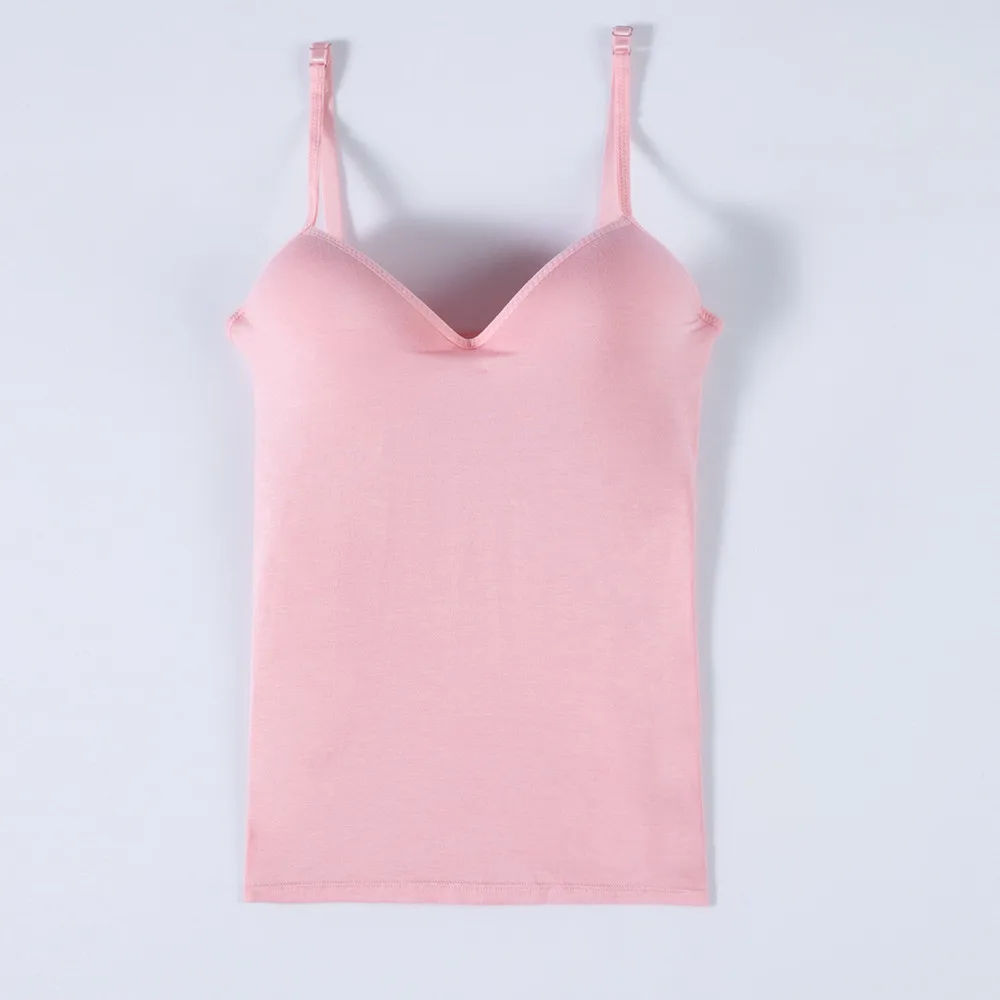 

New Seamless Cotton Tops For Women Band lingerie Pad Vest Summer Tank Top Adjustable Strap Household Underwear Camisoles