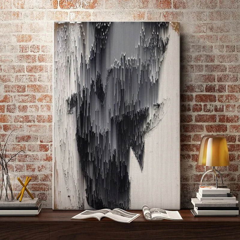 

Abstract Art Canvas Oil Painting Simple Tone Black And White Poster And Print For Livingroom Bedroom Art Wall Home Decor