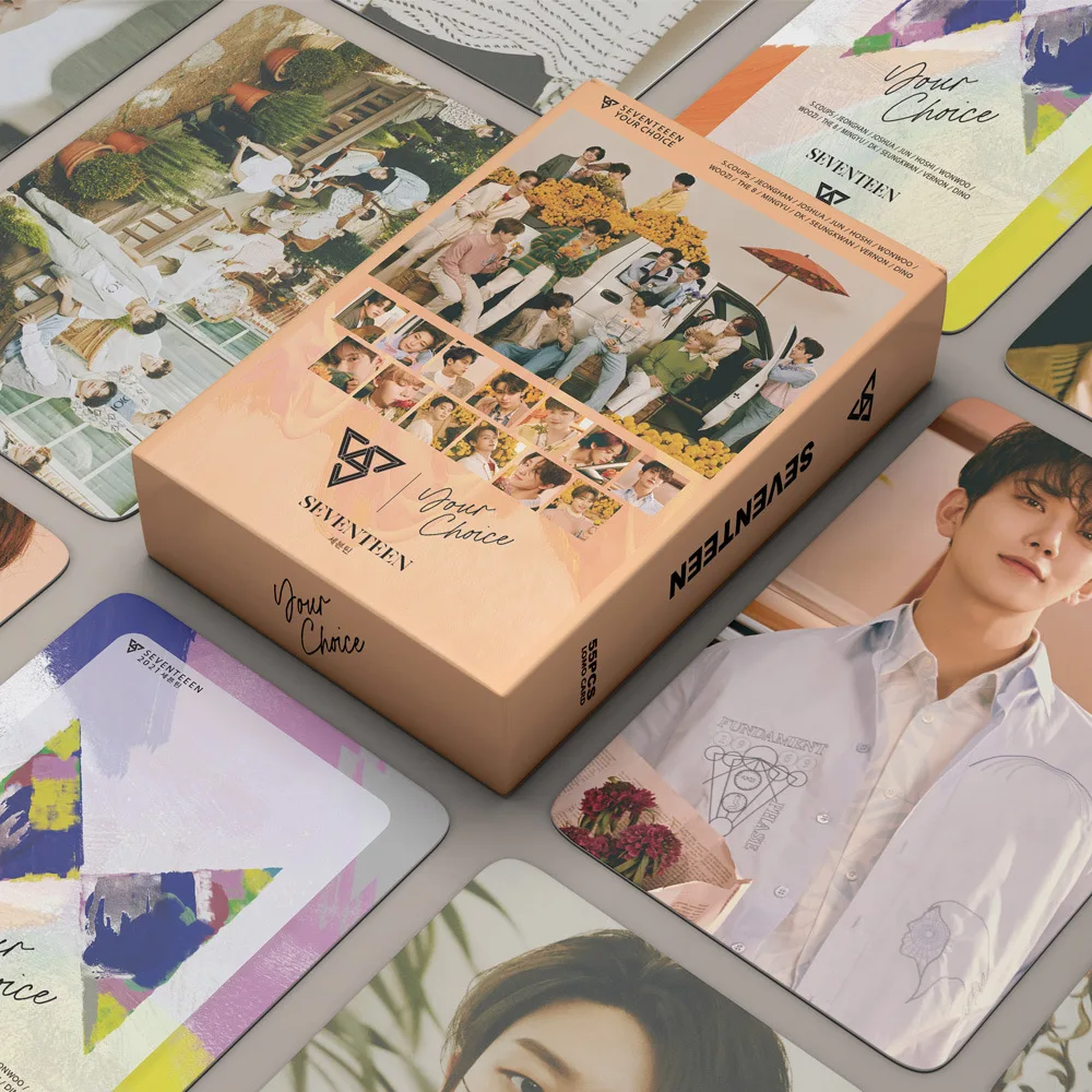 

54 шт., новый альбом KPOP SEVENTEEN, наш выбор, ломо-карточка, фотокарточка, идол, коллекционные бумажные карточки XJ084