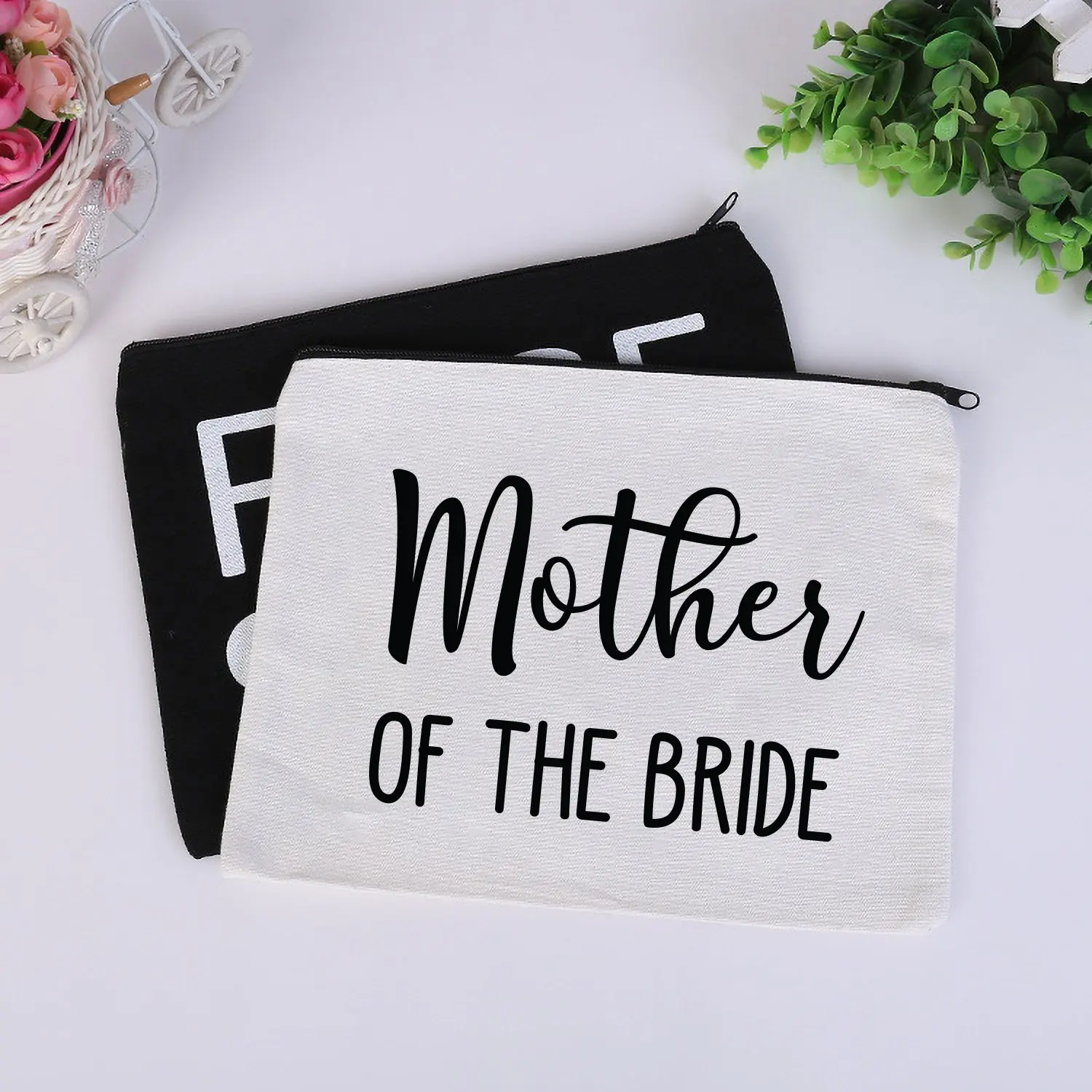 Косметичка из хлопчатобумажной ткани на молнии индивидуальный подарок с вашим