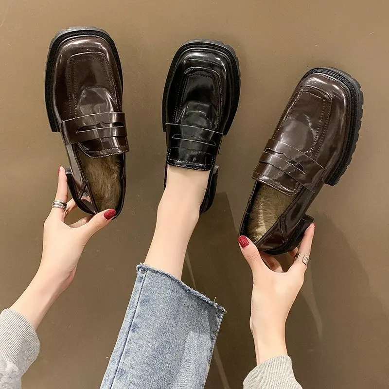 

Туфли женские на плоской подошве, повседневные кожаные удобные, без застежки, в японском стиле, для студентов, Ретро стиль