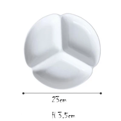 plate-9 inch white Японский разделенный поднос разделенная тарелка для завтрака для обеда ужина Heatable керамическая тарелка для домашнего отеля ресторана шуол - Цвет: plate-9 inch white