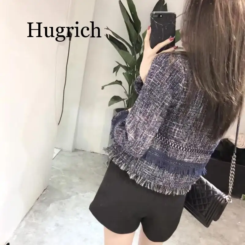 

New 2020 Autumn Winter Small Fragrant Tweed Jacket Coat Women Fashion Cardigan Long Sleeve Tassels Fringed Short Jacket Outwear