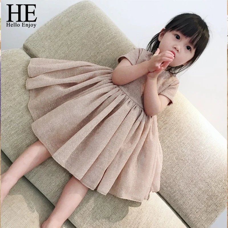 

HE Hello Enjoy Toddler Girls Dress 2021 Summer Kids Girls Birthday Party Dresses For Girls Short Sleeve Princess Dress Children