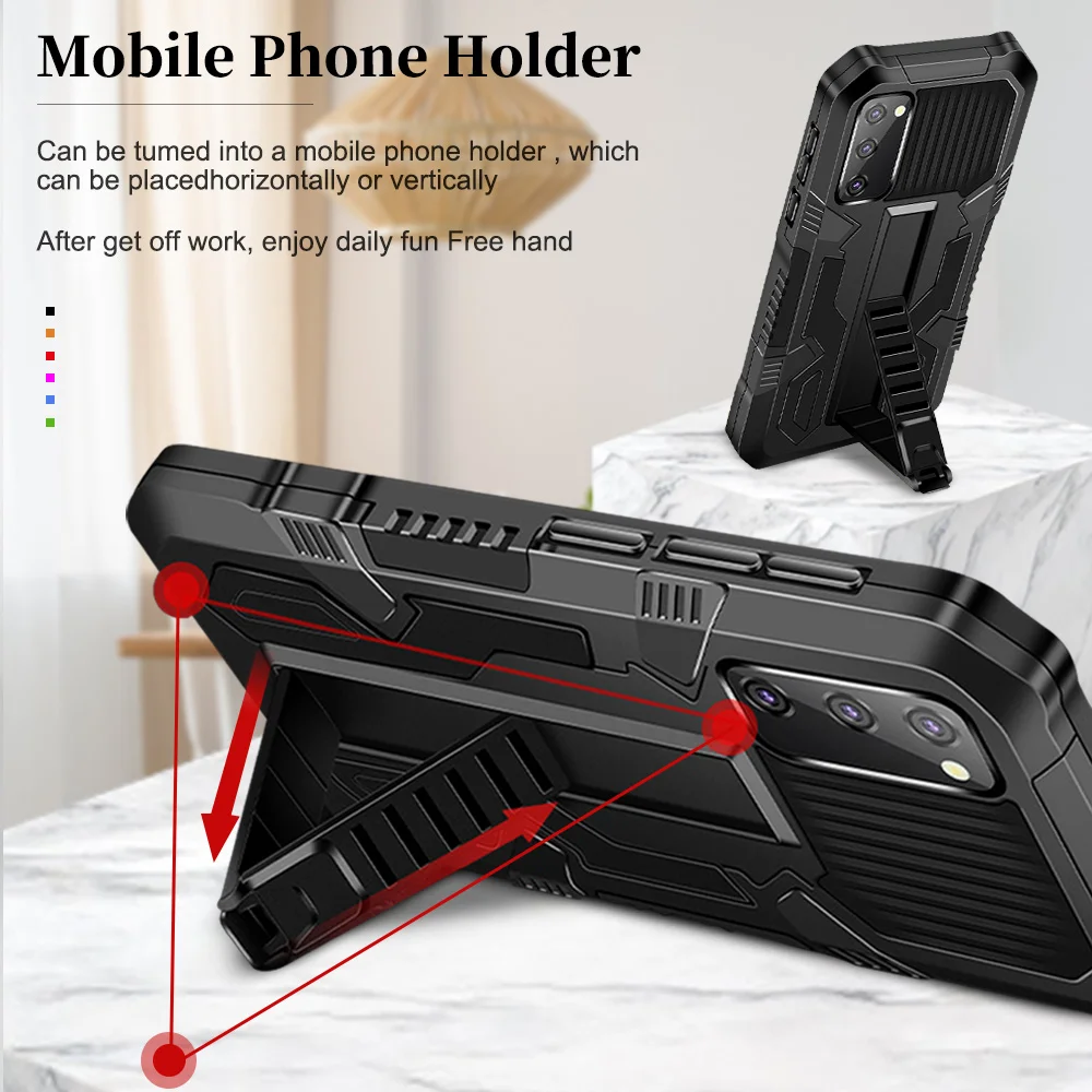 Чехол Funda Poco X3 NFC Pro роскошный противоударный бронированный чехол-подставка для