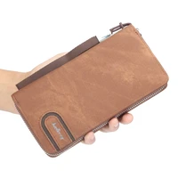 men pu leather zipper coin cash long purses phone wrist wallet clutches evening party billfold solid color card holder moneybag