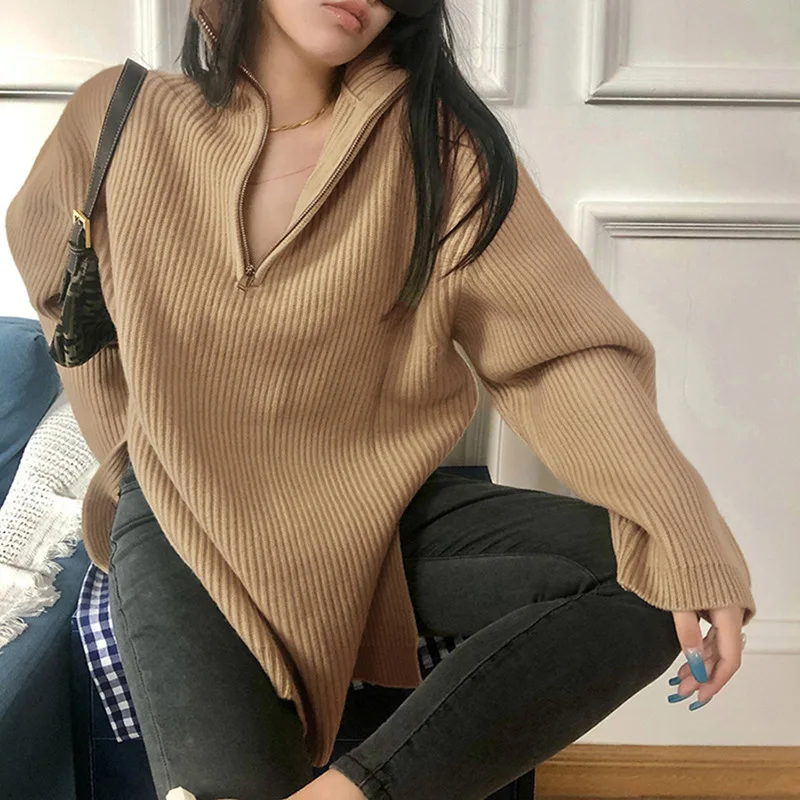 Женский пуловер с длинным рукавом Свободный Повседневный в европейском стиле