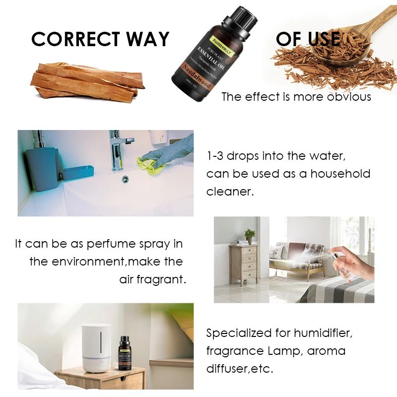 30 мл аромат сандалового дерева увлажнитель эфирное масло снимает стресс