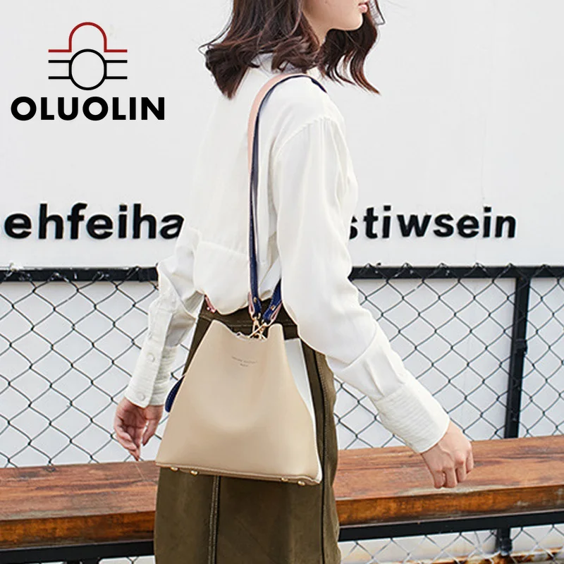 

Летняя женская сумка-мешок из искусственной кожи, женская модная контрастная Наплечная Повседневная сумка через плечо, элегантная женская ...