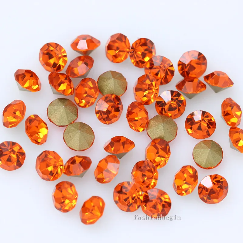 orange 144/36p ss38 круглый цвет с заостренным фольгированным дном Задняя стеклянная шатон СТРАЗА камень Чешский Кристалл Стразы под бриллиант ювелирных изделий - Цвет: orange