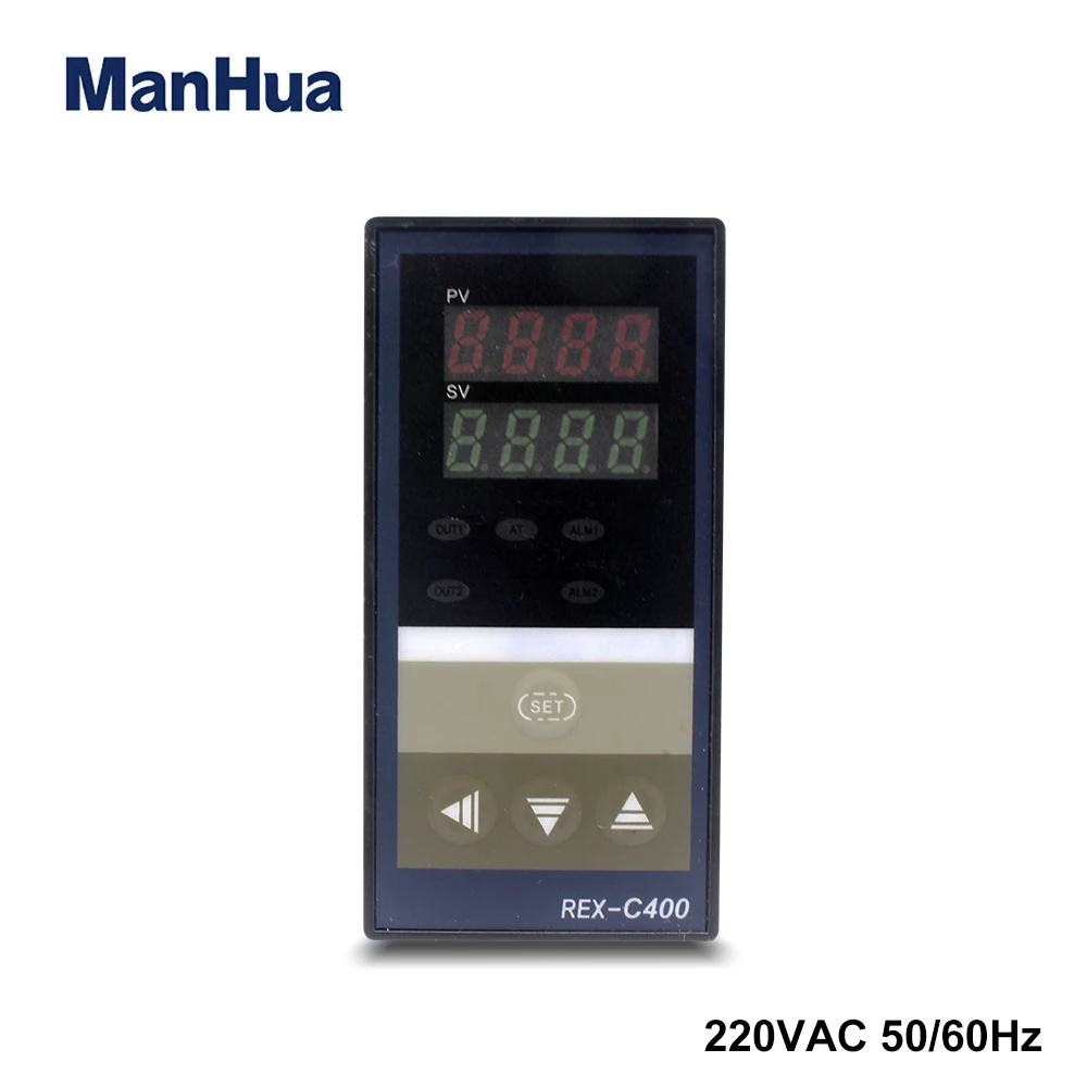 Manhua SSR выход двойной цифровой PID регулятор температуры K Тип термопары 220VAC 50/60 Гц 0 ~