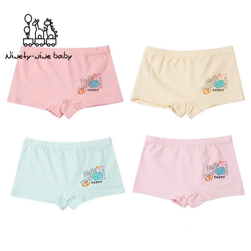 4pcs/set Kids Cotton Boxer Panties Girl Underwear Lovely Animal Princess Cartoon Print Children Clothing Hot Sale Baby | Мать и ребенок