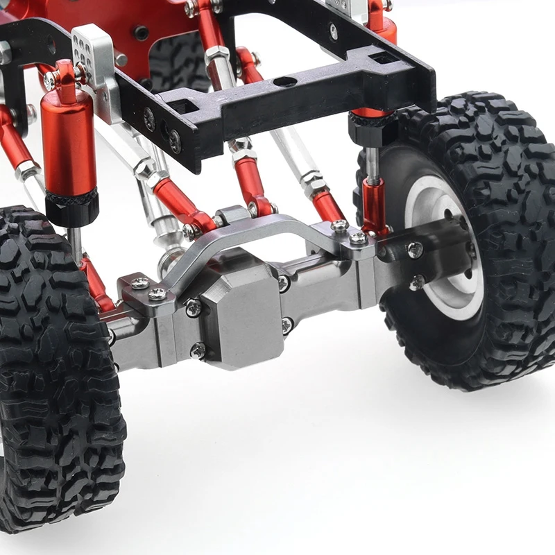 

2set Metal Adjustable Shock Absorber Bracket Extender Seat for WPL C14 C24 C34 C44 B14 B16 B24 B36 1/16 Red & Titanium