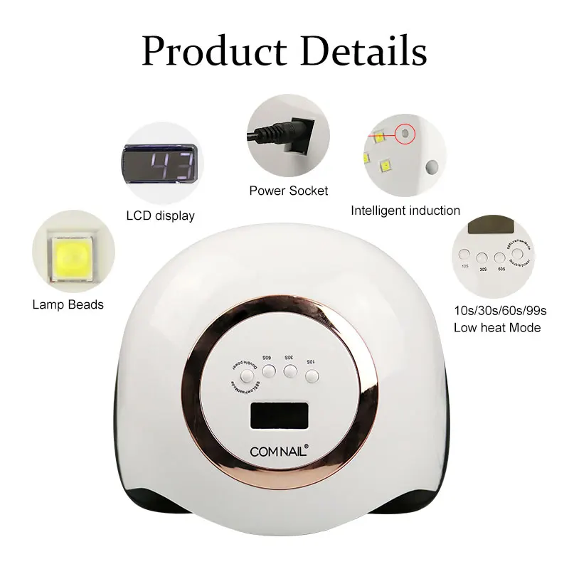 Новая светодиодная УФ лампа для ногтей маникюра с ЖК дисплеем умный датчик