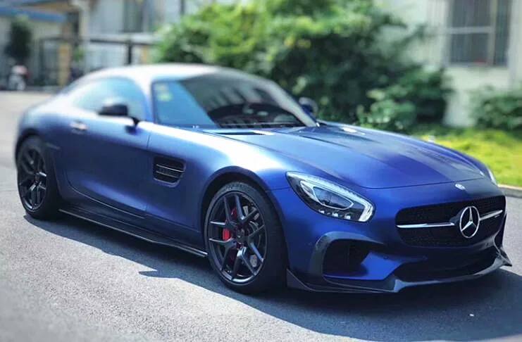15 18 AMG GT C190 комплект для тела Renn Style углеродное волокно передний бампер губ боковые