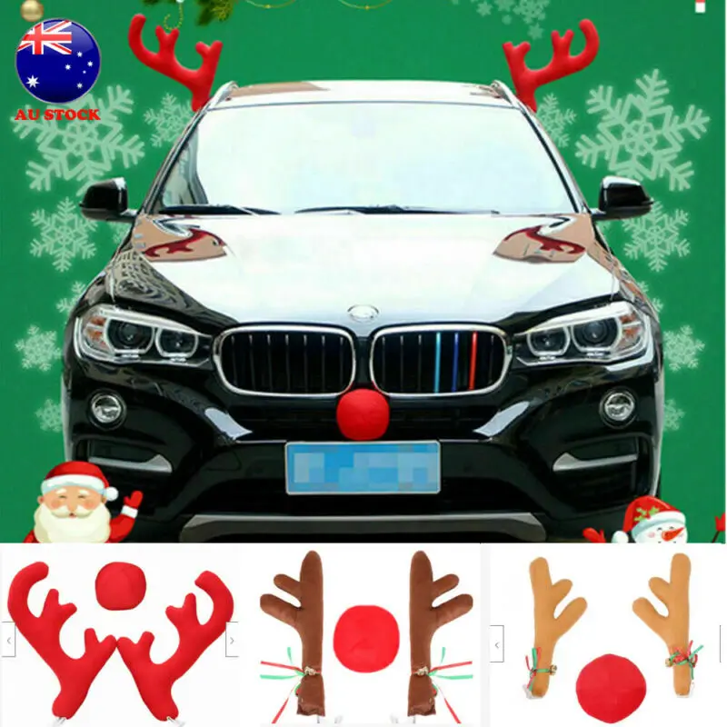 Модный Автомобиль Грузовик Рождественский день наклейка одежда Олень Рог нос