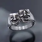 Кольцо в виде маски с индивидуальным дизайном, асимметричные кольца в виде смайлика и плача для мужчин, ювелирное изделие в стиле хип-хоп для выживания на вечеринке, подарки, женские мужские кольца