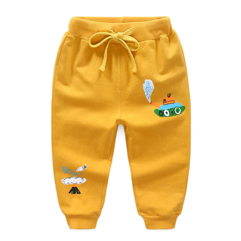 Baby Trousers Cartoon High Belly Pants Boy Grils Leggings Cotton Baby High Waist Elastic Harem Trousers Inafnt Abdomen Clothes