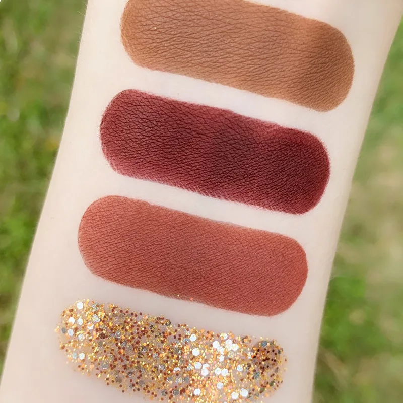 

4 Colors Professional Eyeshadow Palette Makeup Glitter Eye Shadow Pallet Shimmer Nude Shine Diamond Eyeshadow Powder Makeup Set