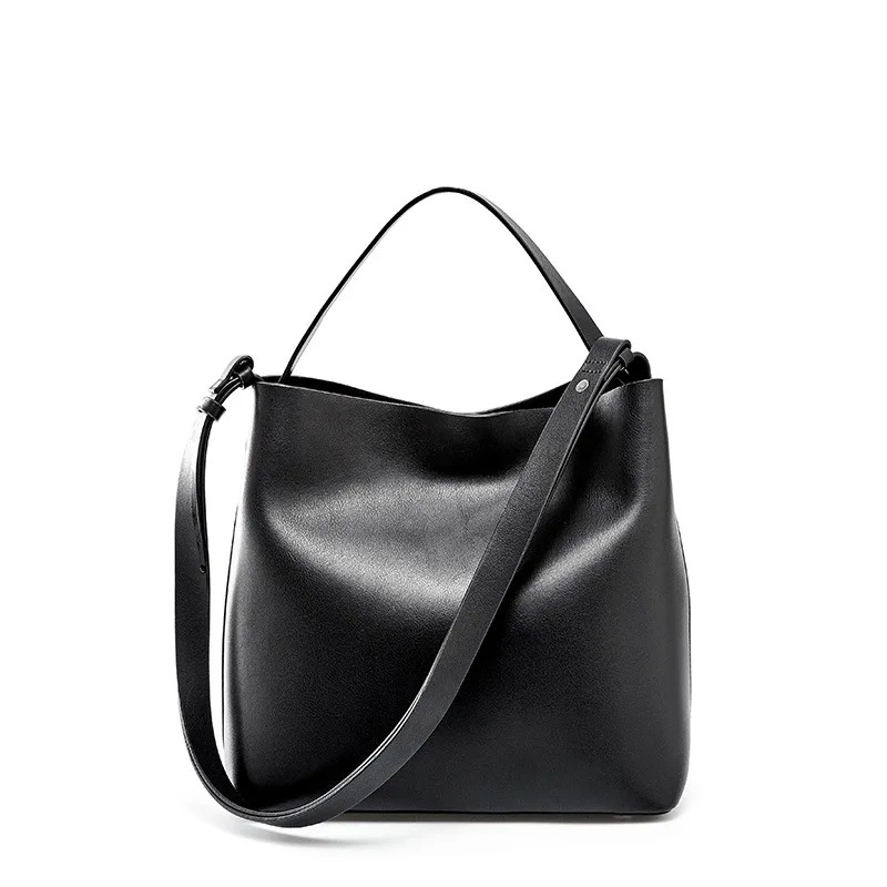 Сумка тоут женская из натуральной кожи модный саквояж на плечо роскошная простая