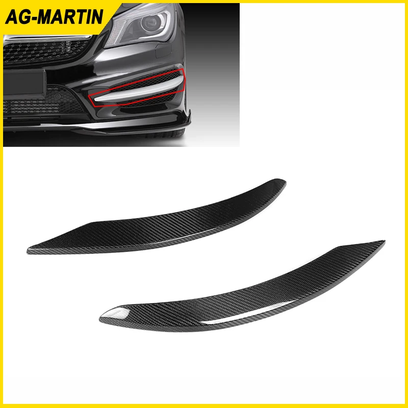 

Carbon fiber front bumper decorative trims side air vent canards for Mercedes-Benz CLA Class W117