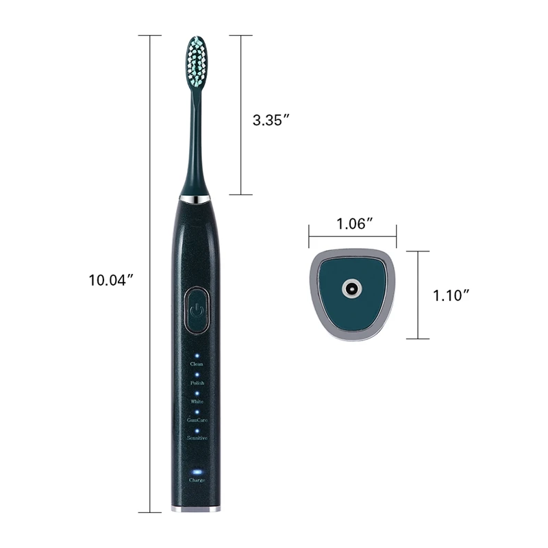 

Electric IPX7 Rechargeable 5 Modes Toothbrush with 5 Brush Head