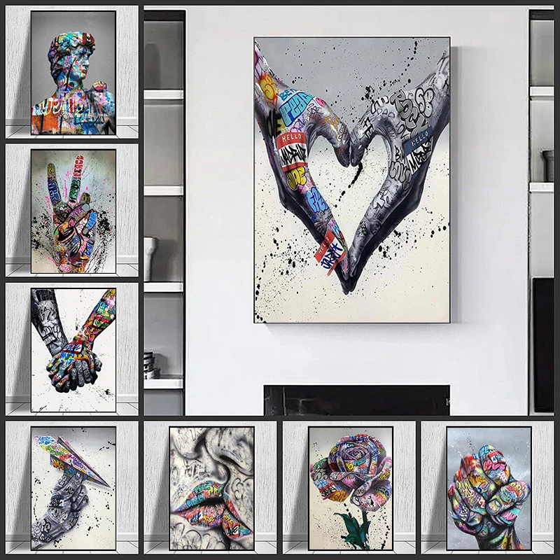 

Graffiti Art Inspiration Lips Canvas Art Poster and Print Abstract Street Art Canvas Painting on The Wall for Home Decor Picture