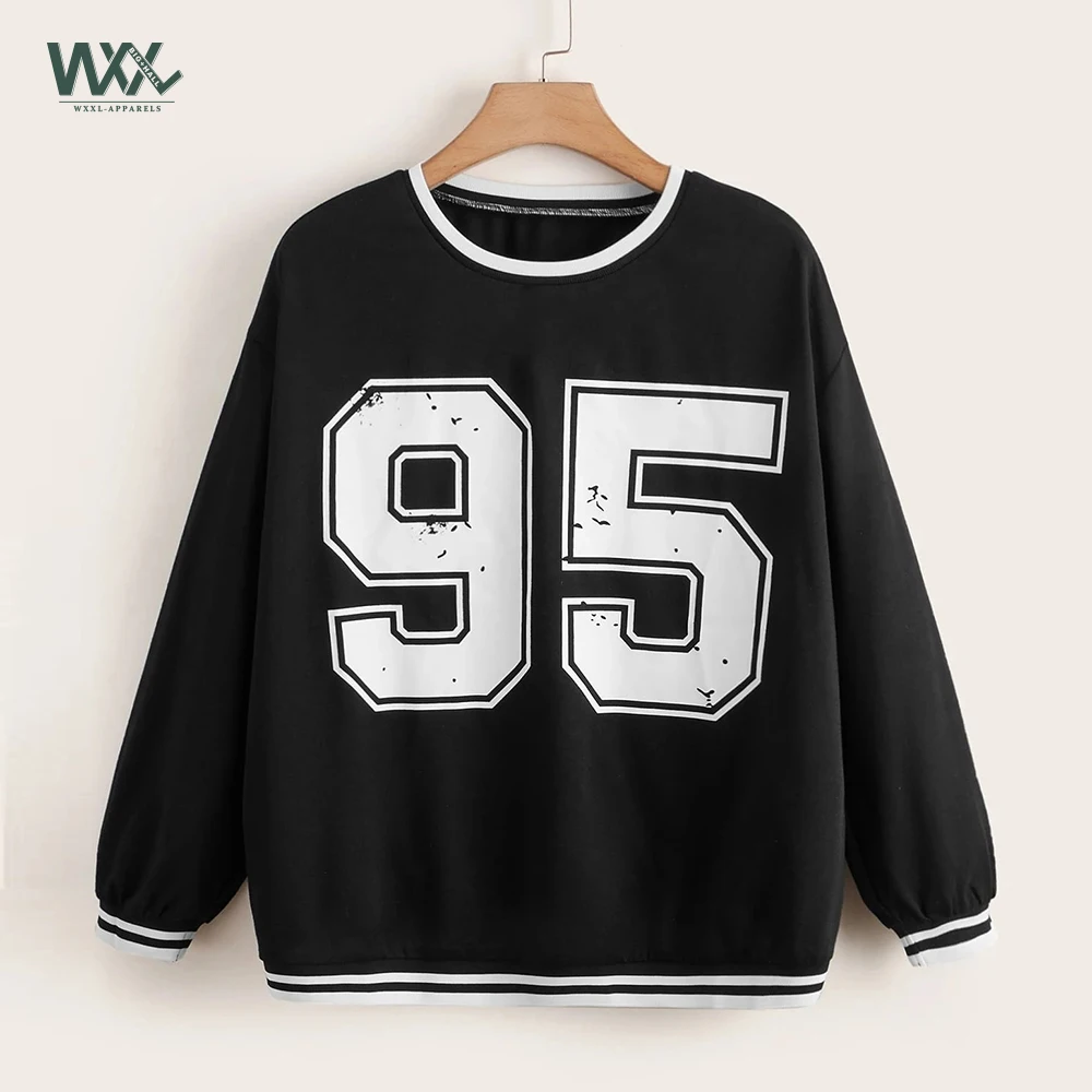 

2021 Women Hoodies O-neck Pullover Tops Printing Loose Long-sleeves Letter Fashion Female Ins Casual All-match Top Clothing