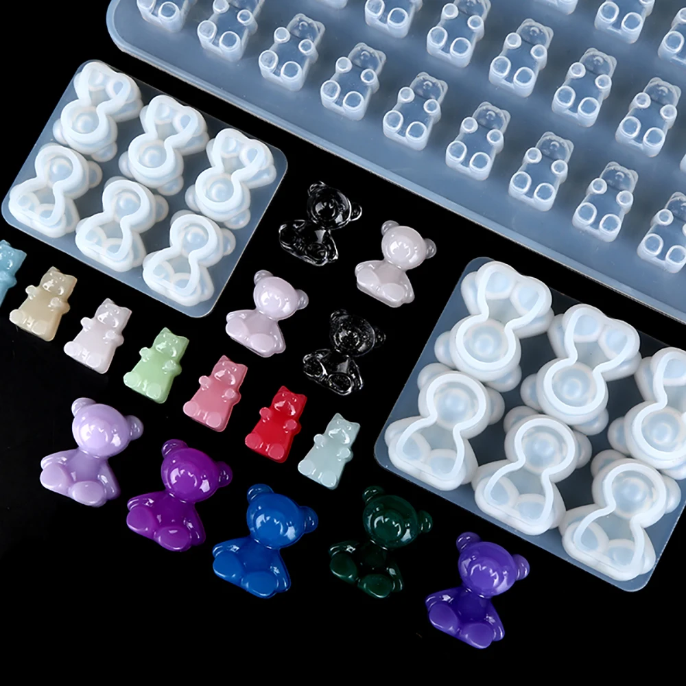 Форма силиконовая для ключей сделай сам молд из смолы кукол животных медведя