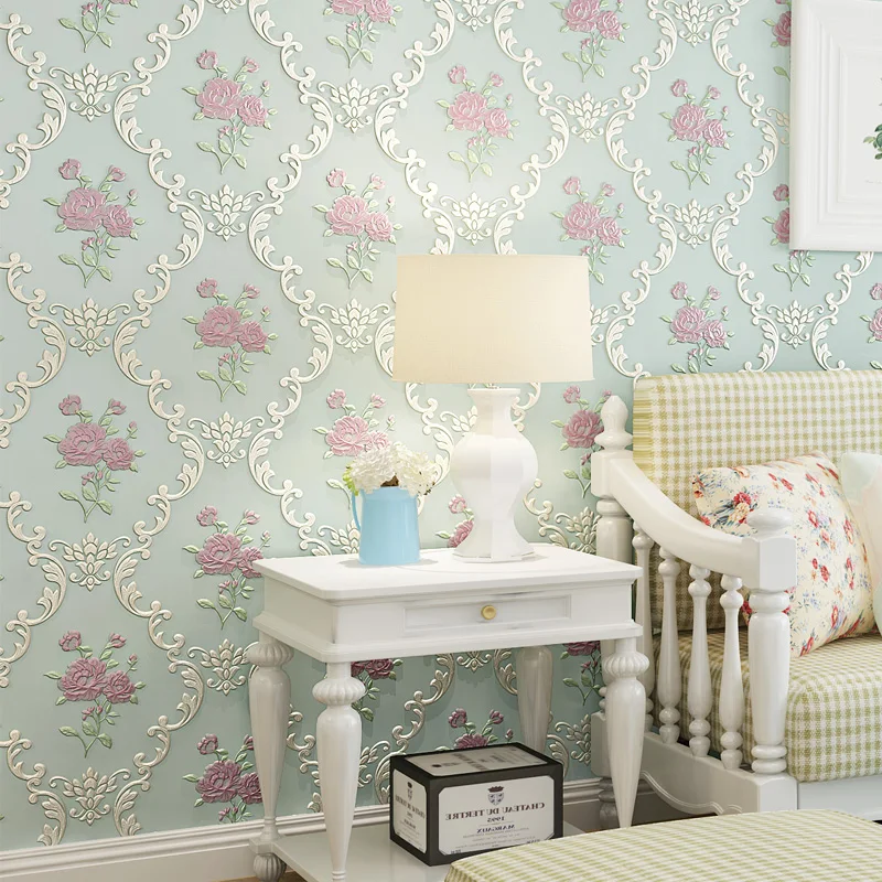 3d пасторальная Цветочная настенная бумага Свадебный декор автоматическая