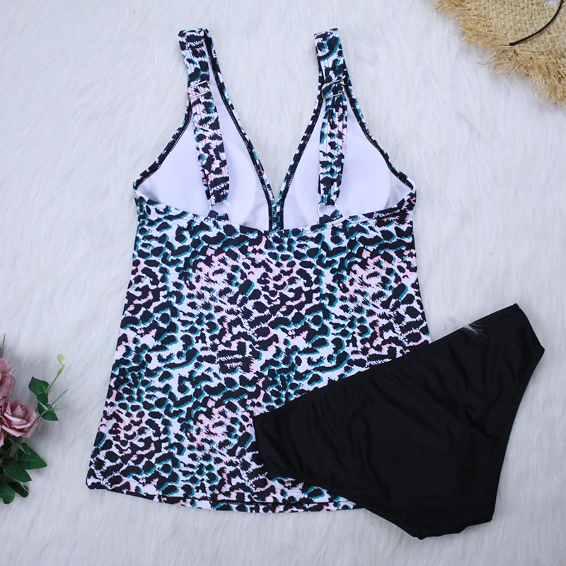 

2021 New Sexy Leopard Print Tankini Swimsuits Women Swimsuit Plus Size Swimwear Bathing Suit Summer Beach Wear Swimming Suit 3XL