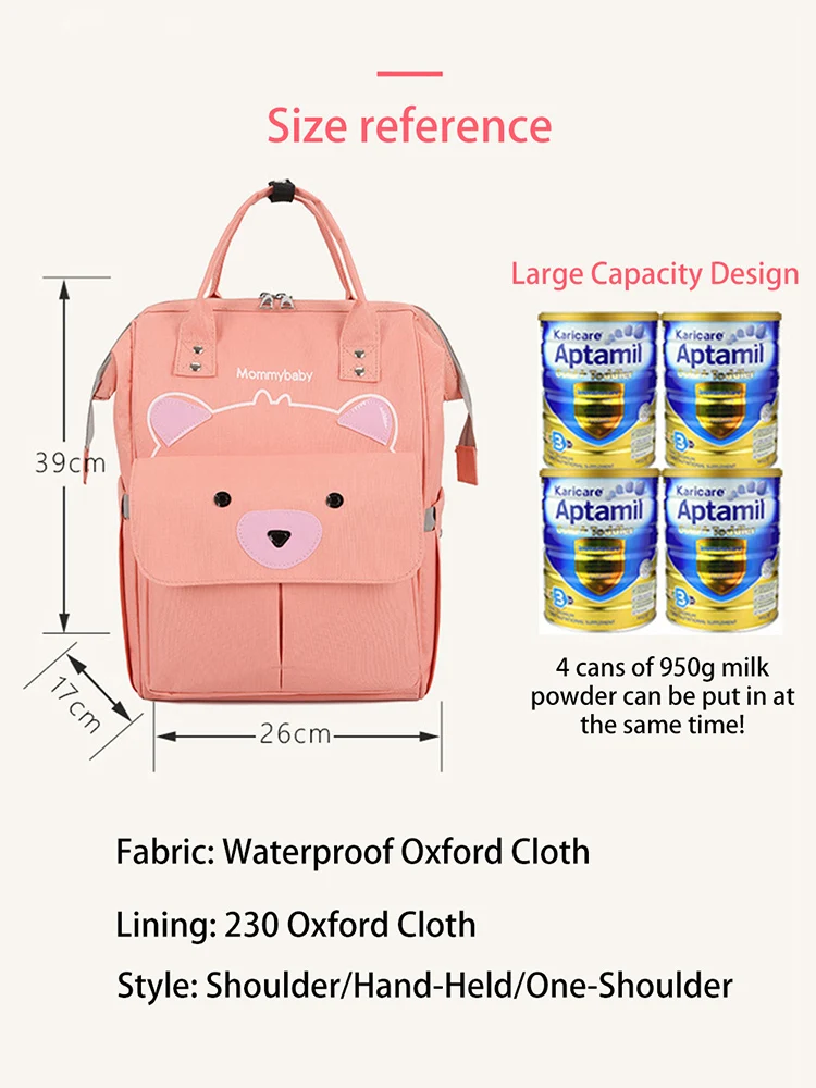 

Baby Bag Multifunctional Diaper Bag Large Capacity Fashion Mother Travel Baby Bottle Diaper Backpack Maternity Backpack Hook Up