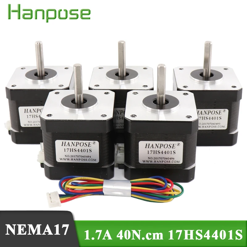 

4-проводной 3D-принтер Nema17 40 Н. См, шаговый двигатель 42 Nema 17 motor1.7A 65 унций (17HS4401S), двигатель для ЧПУ, 50 шт.