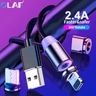 Магнитный кабель OLAF 3A, зарядный шнур для телефона, кабель Micro USB, магнитное зарядное устройство 2 м, кабель USB Type C USB C для iPhone, Samsung, Xiaomi