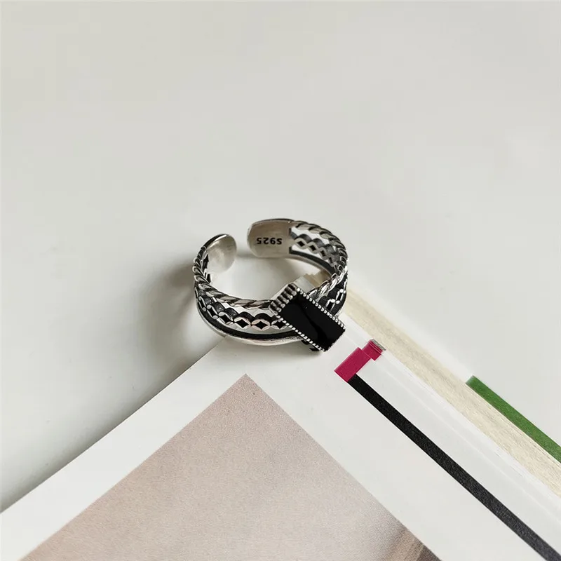 Женское вечернее эмалированное кольцо INZATT минималистское из серебра 925 пробы с