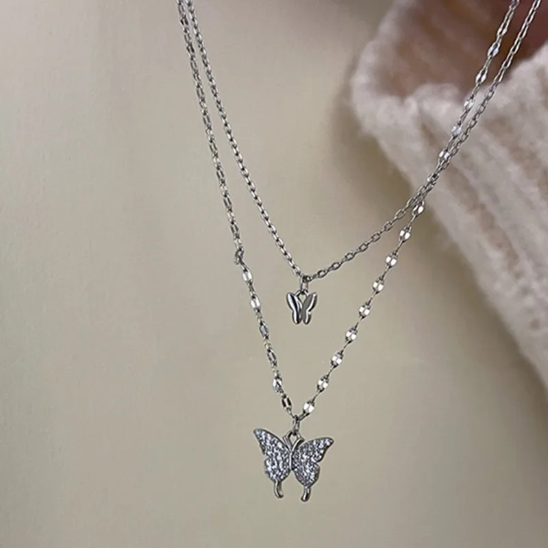 

Женское Двухслойное колье с кристаллами, ожерелье до ключицы, украшение в Корейском стиле, Подарочная бижутерия, 2021