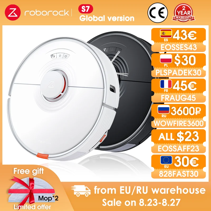 [3600₽ promo code: WOWFIRE3600] 2021 Новое поступление Roborock S7 робот пылесос Sonic Mopping приложение