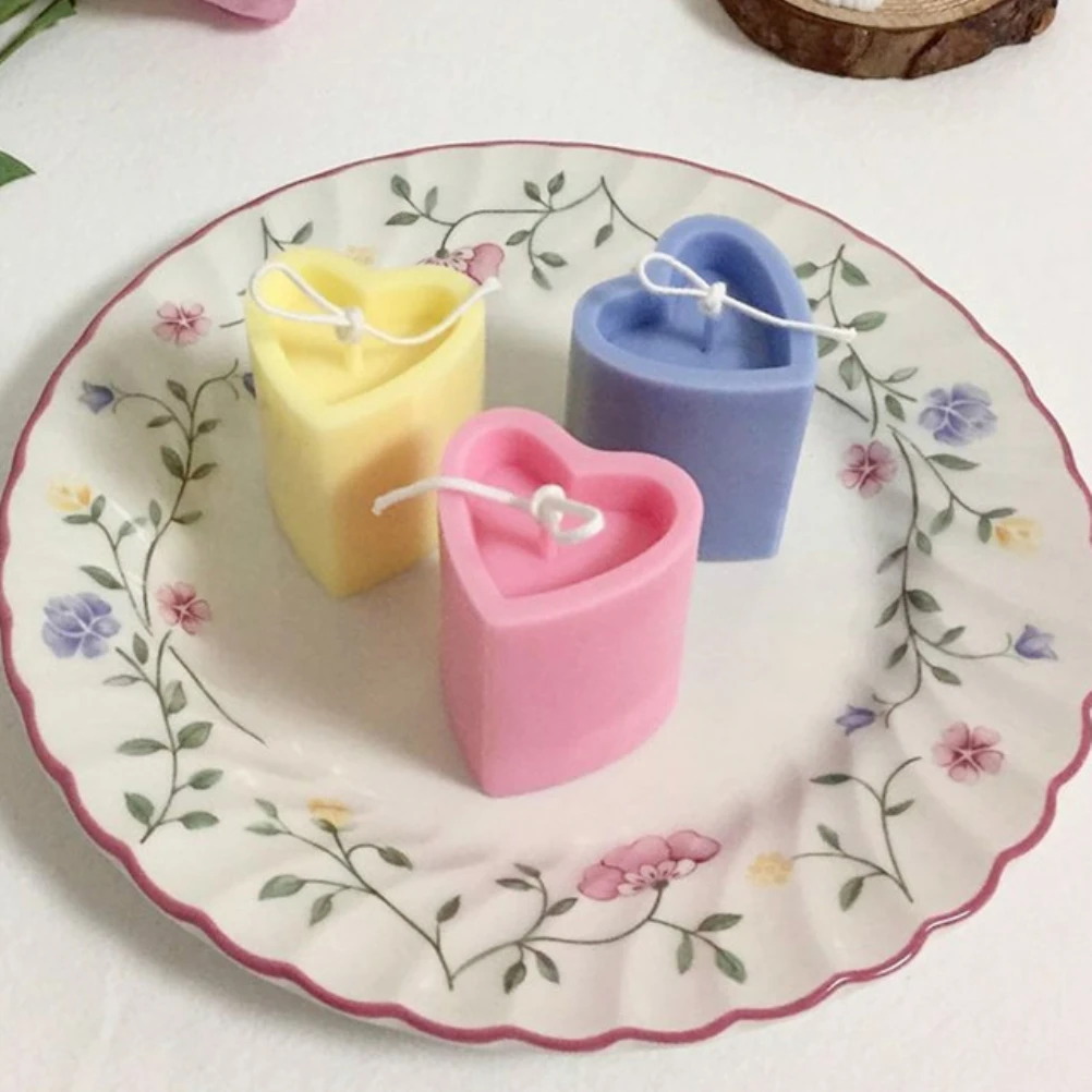 

DIY Love Heart Candle Mould Acrylic Transparent Plastic Aromatherapy Molds For Candle Making Wax Not Sticky Wedding Friend Gifts