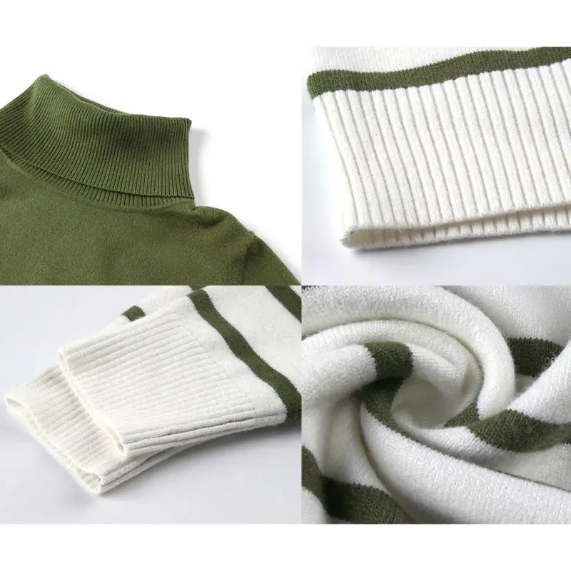 

Autumn Winter Turtleneck sweaters women 2020 striped Knitted Jumpers long Sleeve sweater oversize tops ladies vintage Pullovers