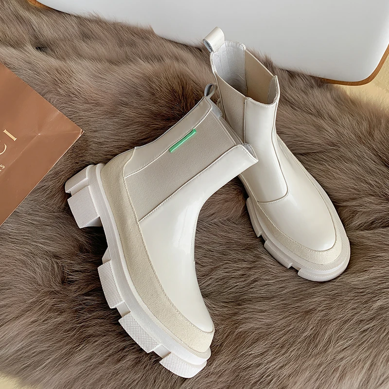 

Женские ботильоны из натуральной кожи, на платформе, повседневные теплые короткие ботинки на меху, размеры 34-39, для зимы, 2020