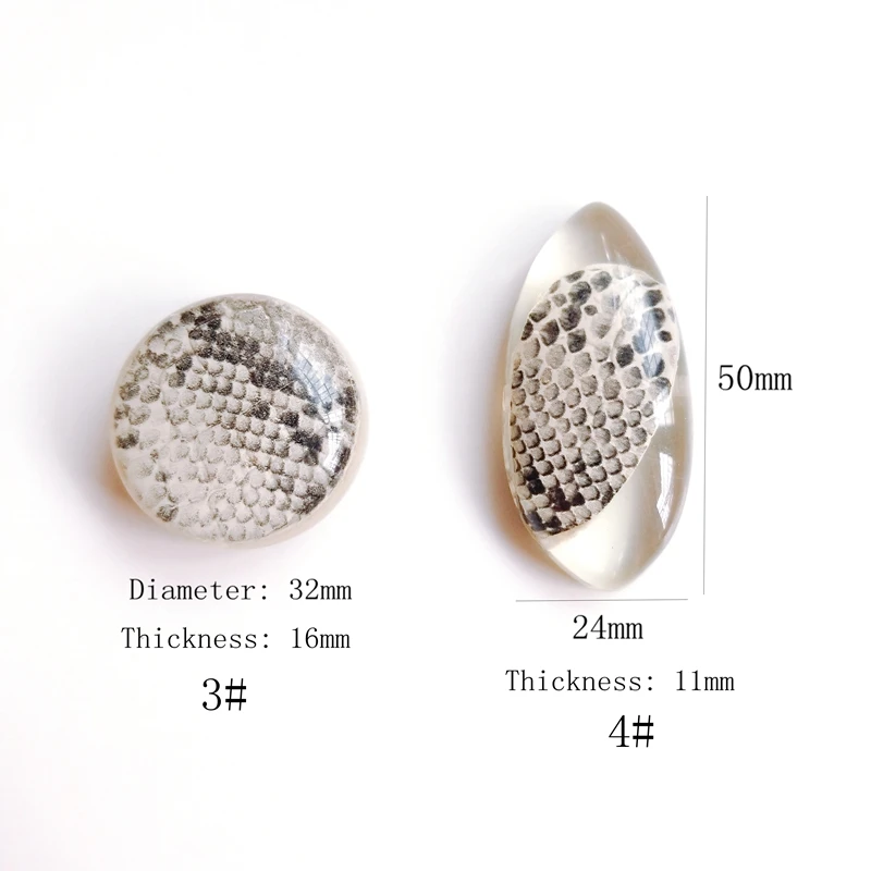 DIY аксессуары перфорированные бусины из смолы инкрустированные под змеиную кожу