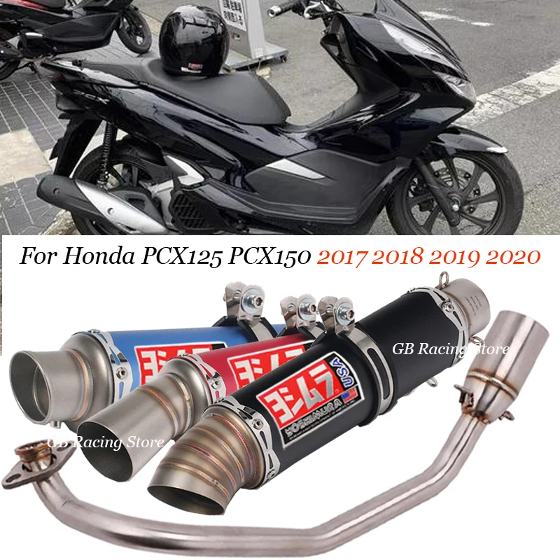 

For Honda PCX125 PCX150 2017 2018 2019 2020 Motorcycle Exhaust Escape Moto Modified Carbon Fiber Full Yoshimura Muffler System